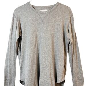 Wings + Horns Revolve V-Needle Gray Crew Melange Long Sleeve Men's T-Shirt L‎